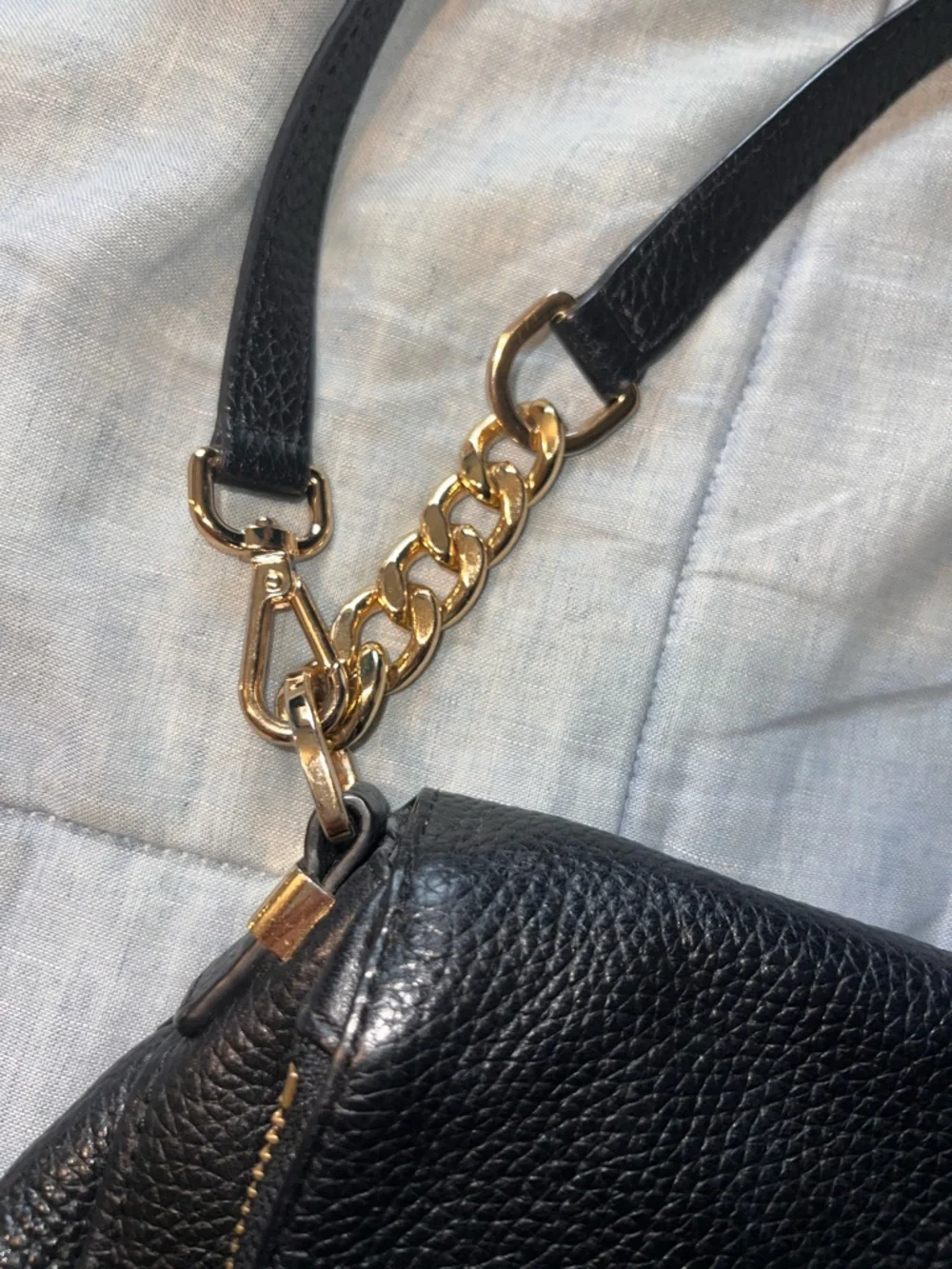 Michael Kors Black Pebbled Leather Crossbody Bag with Tassel